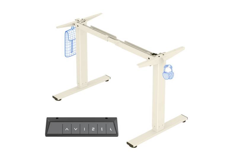FLEXISPOT Schreibtisch Elektrisch höhenverstellbares Tischgestell, Schwarz/Weiß/Grau/Mousse (1-St., 4 Höhen-Speicherplätze, Anti-Kollisionssystem), Einfache Bedienung, Mit Haken, Max. Load: 80KG von FLEXISPOT