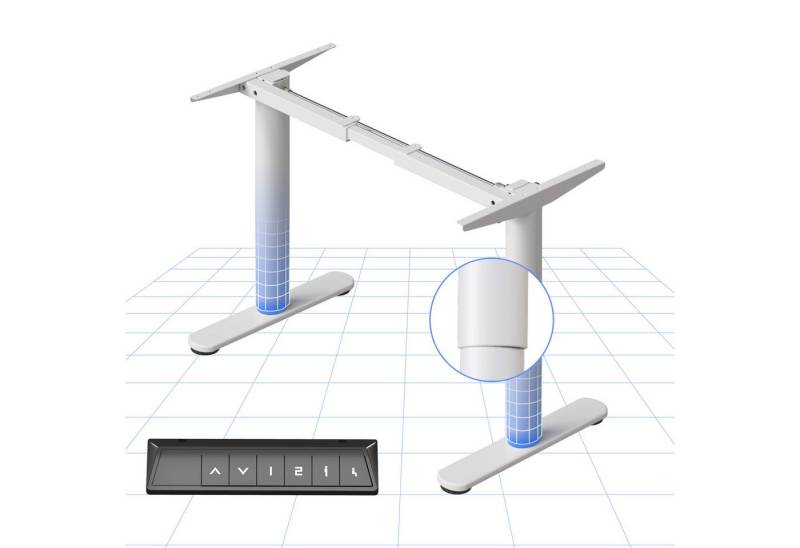 FLEXISPOT Schreibtisch Elektrisch höhenverstellbares Tischgestell, Schwarz/Weiß/Grau/Mousse (1-St., mit elegant abgerundeten Tischbeinen (runde Form), harmonisches Design, Anti-Kollisionsschutz, Max. Load: 80KG von FLEXISPOT