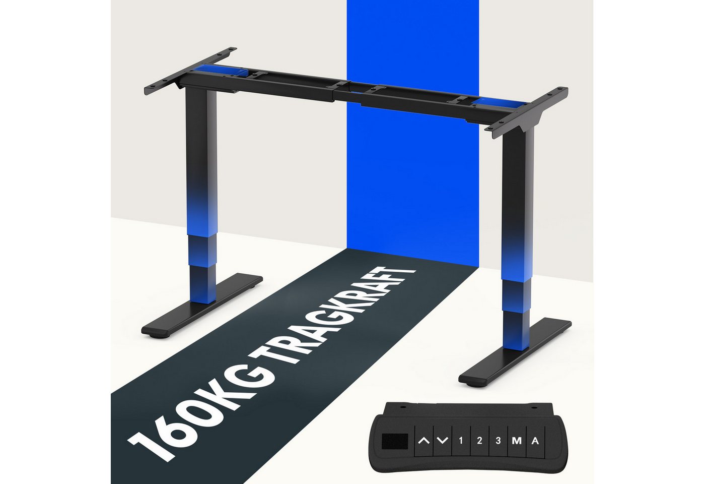 FLEXISPOT Schreibtisch Elektrisch höhenverstellbares Tischgestell (EC5 Serie) (Dual-Motor & 3-Fach-Teleskop & 3 Speicherhöhen, Zeit-Erinnerungsfunktion, Softstart/-Stop), Antikollisionssystem, LED-Display, Max. Load: 160kg von FLEXISPOT
