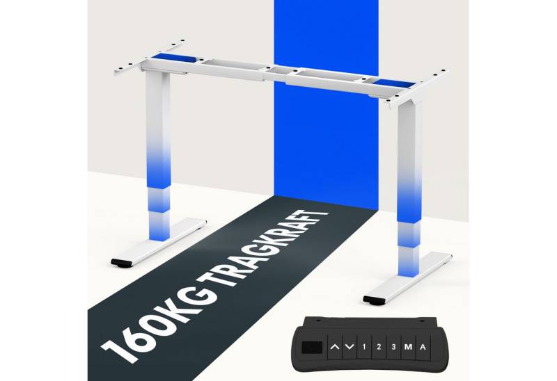 FLEXISPOT Schreibtisch Elektrisch höhenverstellbares Tischgestell (EC5 Serie) (Dual-Motor & 3-Fach-Teleskop & 3 Speicherhöhen, Zeit-Erinnerungsfunktion, Softstart/-Stop), Antikollisionssystem, LED-Display, Max. Load: 160kg von FLEXISPOT