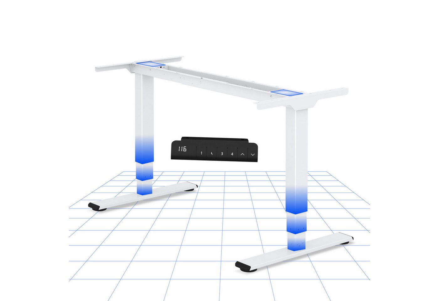 FLEXISPOT Schreibtisch Elektrisch höhenverstellbares Tischgestell (EC5 Serie) (Dual-Motor & 3-Fach-Teleskop & 4 Speicherhöhen), Antikollisionssystem, LED-Display, Max. Load: 100kg von FLEXISPOT