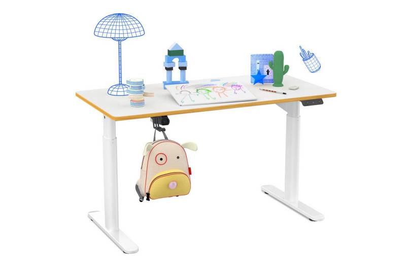 FLEXISPOT Schreibtisch Kinderschreibtisch Höhenverstellbar 55 - 81 cm, MIT Haken, MIT 120x60CM Tischplatte, 80KG Tragkraft von FLEXISPOT