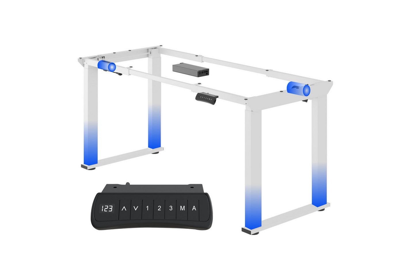 FLEXISPOT Schreibtisch Höhenverstellbarer Schreibtischgestell mit 4-Beinen (Dual-Motor, Großzügige Tischplattengröße 120-200 cm, 3 Speicherhöhen & Timer & Anti-Kollision & LED-Display), Moderner Esstisch, Home & Office, Max. Load: 150KG von FLEXISPOT