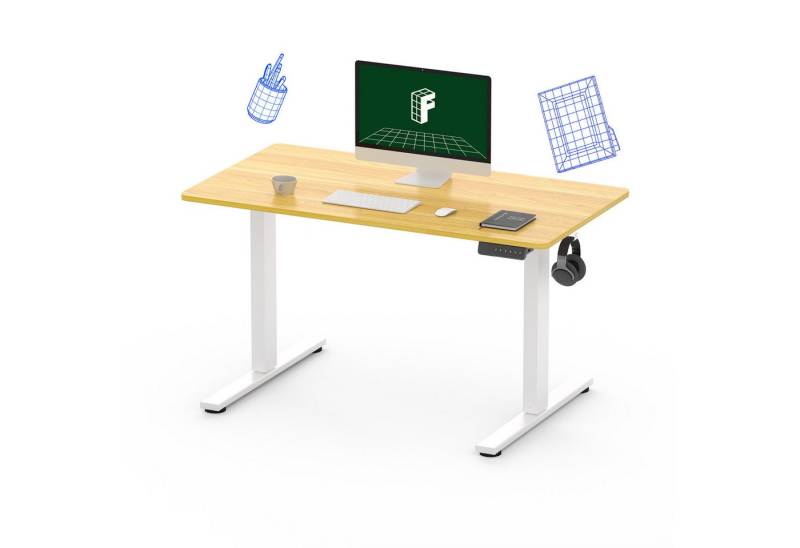 FLEXISPOT Schreibtisch Höhenverstellbarer Schreibtisch (Elektrisch höhenverstellbar, mit Memory-Funktion und Haken), in verschiedenen Größen und Farbenkombinationen erhältlich von FLEXISPOT
