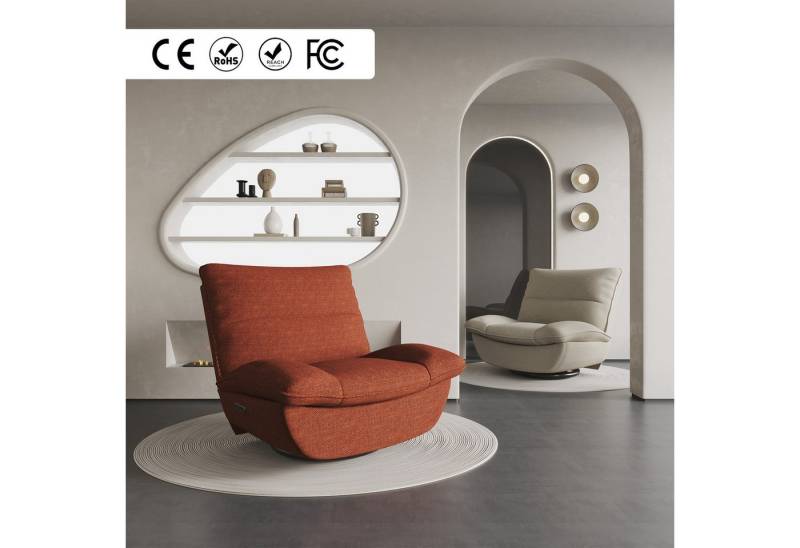 FLEXISPOT Sessel Schaukelsessel gemütlicher TV-Sessel, Relaxsessel (Versteckter Stauraum, 105° - 145° verstellbar, Drehsessel mit Rocking, Ruhesessel für Senioren & Stillenden), 159 KG belastbar, Inkl. All-Season Decke (1,5 x 1,5 m) von FLEXISPOT