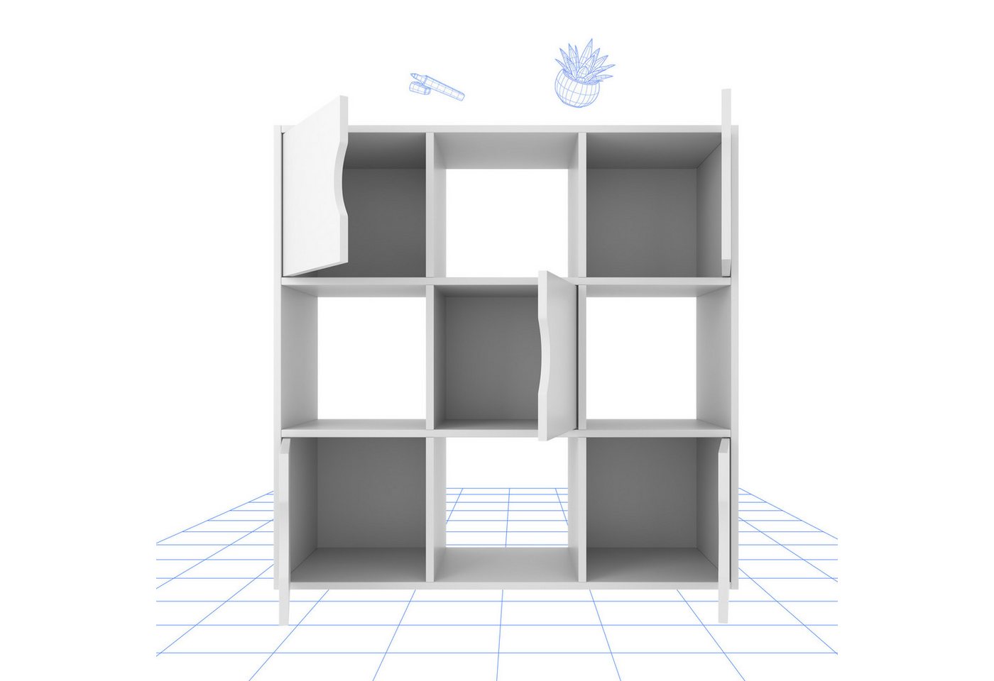 FLEXISPOT Stauraumregal Standregal, Würfelregal, Raumteiler, viel Stauraum, 9 Fächer mit Türen und Kippschutz, ideal für Zuhause und Büro, Moderner Holz-Bücherregal, 90x29x90 cm FLEXISPOT Stauraumregal Standregal, Würfelregal, Raumteiler, viel Stauraum, 9 Fächer mit Türen und Kippschutz, ideal für Zuhause und Büro, Moderner Holz-Bücherregal, 90x29x90 cm von FLEXISPOT