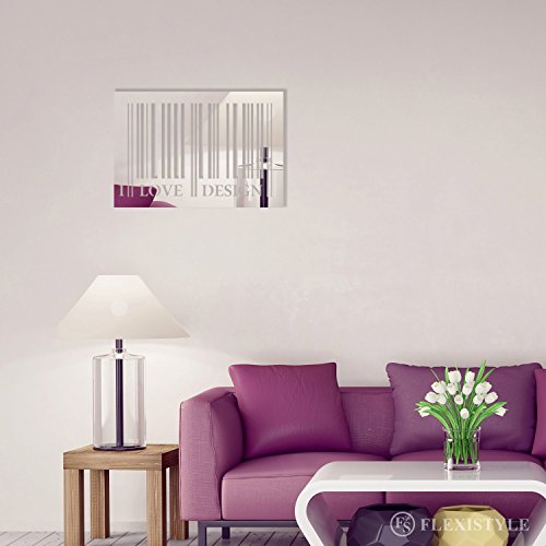 Dekorativer Spiegel I LOVE DESIGN 50 cm, modernes Design Dekoration, 3mm Acryl-Spiegel aus der EU, Wohnzimmer, Schlafzimmer, Flur, unzerbrechlich, DIY-Heimtextilien, Silber, hergestellt in der EU Dekorativer Spiegel I LOVE DESIGN 50 cm, modernes Design Dekoration, 3mm Acryl-Spiegel aus der EU, Wohnzimmer, Schlafzimmer, Flur, unzerbrechlich, DIY-Heimtextilien, Silber, hergestellt in der EU von FLEXISTYLE