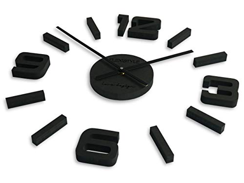FLEXISTYLE z254g-2 Made IN EU DIY 3D Wanduhren DIY große Wanduhr 50-75CM (Dicke 19MM!) 3D Wanduhr Modern Design EKO Wanduhren Wandtattoo Dekoration Uhren für Büro Wohnzimmer Schlafzimmer Dekoartikel von FLEXISTYLE