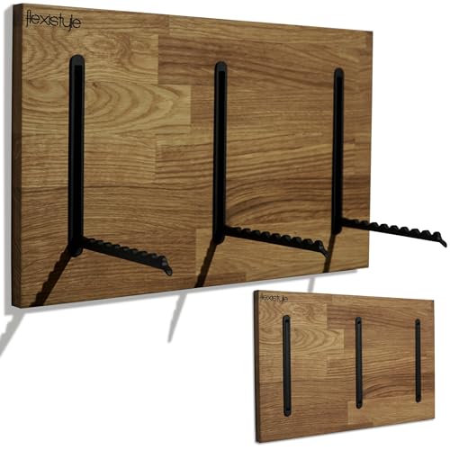 FLEXISTYLE Holz Kleiderhaken wand Wandgarderobe Garderobe klappbar platzsparend Garderobenhaken Holz Garderobenleiste Holz für Flure, Garderoben, Schlafzimmer und Badezimmer (Eiche, 25x40cm) von FLEXISTYLE