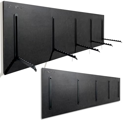 FLEXISTYLE Holz Kleiderhaken wand Wandgarderobe Garderobe klappbar platzsparend Garderobenhaken Holz Garderobenleiste Holz für Flure, Garderoben, Schlafzimmer und Badezimmer (MDF Schwarz, 25x80cm) von FLEXISTYLE