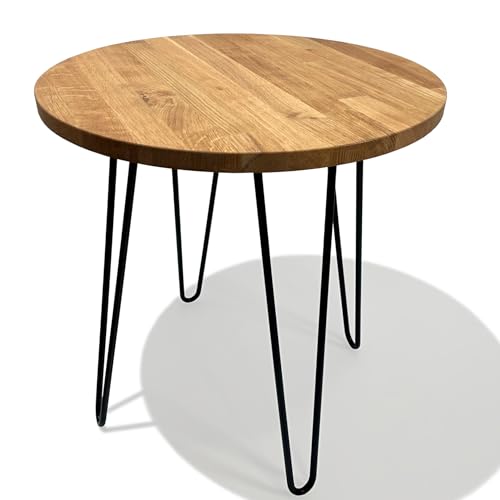 FLEXISTYLE Kaffeetisch Wohnzimmer kaffeetische kaffeetisch rund Holz kaffeetisch Eiche kaffeetisch schwarz rund quadratisch (B:50cm H:50cm, Rund) von FLEXISTYLE