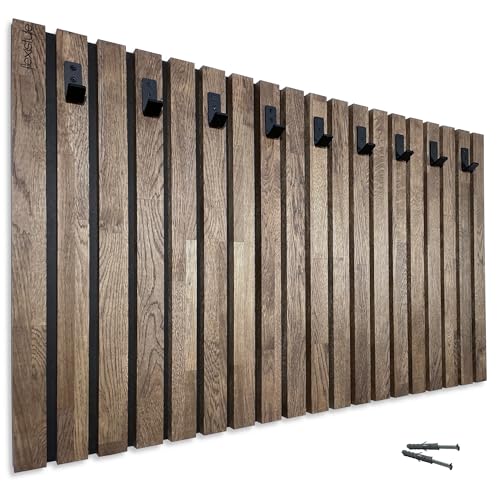 FLEXISTYLE Kleiderhaken wand Wandgarderobe Garderobe Holz Eiche Lamellen Braun 4 Dimensionen (w1-10060_brown) von FLEXISTYLE