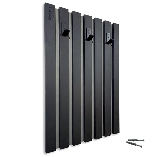 FLEXISTYLE Kleiderhaken wand Wandgarderobe Garderobe Holz MDF Lamellen Schwarz 4 Dimensionen (40x60cm_black) von FLEXISTYLE
