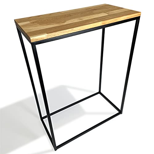FLEXISTYLE Konsolentisch schwarz Metall Holz Eiche Industrial LOFT Design (60x80x30 EIN Regal) von FLEXISTYLE