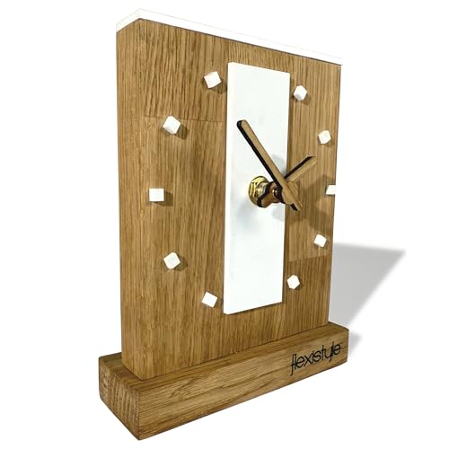 FLEXISTYLE Modern standuhr klein aus Holz Eiche Wohnzimmer Badezimmer (Style 10) von FLEXISTYLE