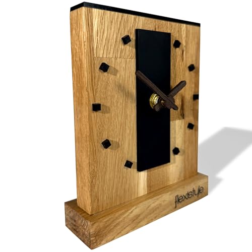 FLEXISTYLE Modern standuhr klein aus Holz Eiche Wohnzimmer Badezimmer (Style 11) von FLEXISTYLE