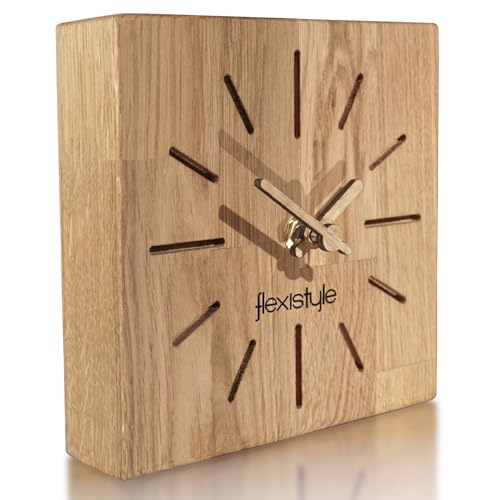 FLEXISTYLE Modern standuhr klein aus Holz Eiche Wohnzimmer Badezimmer (Style 5) von FLEXISTYLE