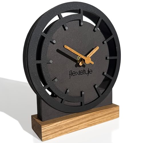FLEXISTYLE Modern standuhr klein aus Holz Eiche Wohnzimmer Badezimmer (Style 6) von FLEXISTYLE