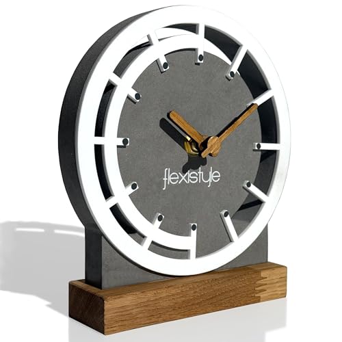 FLEXISTYLE Modern standuhr klein aus Holz Eiche Wohnzimmer Badezimmer (Style 7) von FLEXISTYLE