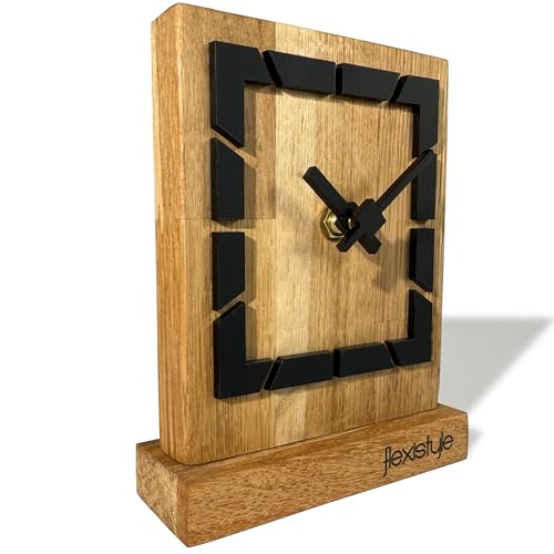 FLEXISTYLE Modern standuhr klein aus Holz Eiche Wohnzimmer Badezimmer (Style 9) von FLEXISTYLE