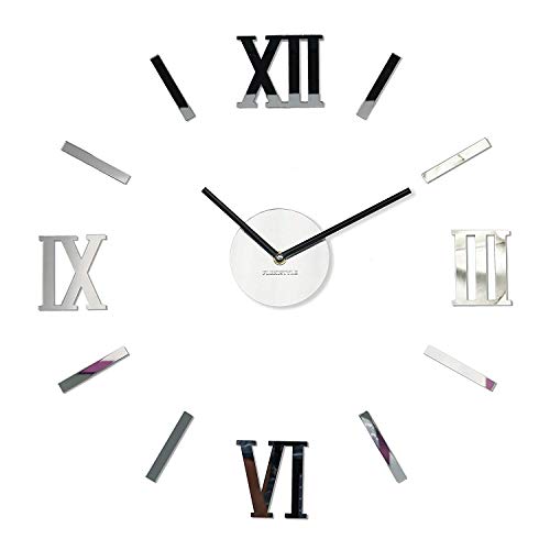 FLEXISTYLE Moderne Wanduhr Admirable 3 DIY Acryl Spiegel, groß, Made in EU, still, Wohnzimmer, Schlafzimmer von FLEXISTYLE