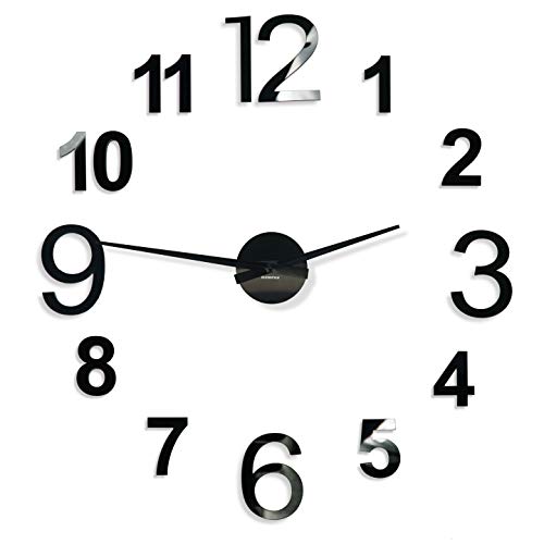 FLEXISTYLE Moderne große Wanduhr DIY Admirable 3 XXL, 100-130cm, Wohnzimmer, Schlafzimmer, hergestellt in der EU, leise von FLEXISTYLE
