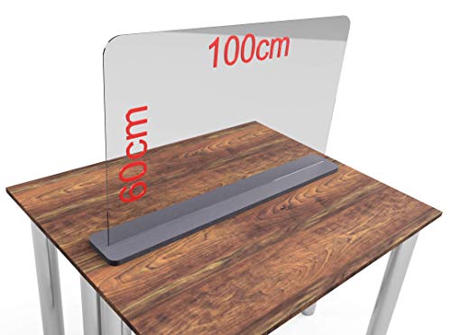 Spuckschutz aus Plexiglas mit 5mm, Virenschutz Hustenschutz Niesschutz, Thekenaufsatz Tischaufsatz Tresenaufsatz, (60-100x60cm) (100x60cm) von FLEXISTYLE