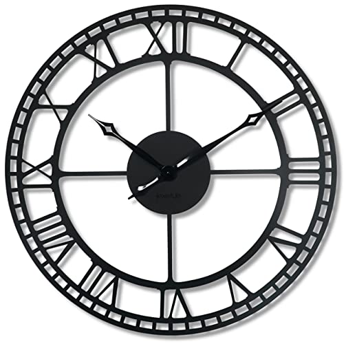 FLEXISTYLE groß Vintage Retro XXL 80 cm Durchmesser Metall Industrial Schwarz Weiß Golden (Schwarz), z21a-1-1-x 80, 50 cm von FLEXISTYLE