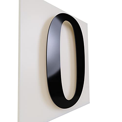 Ziffern für das Haus/Hausnummer 30cm Aluminium glänzend schwarz (0) von FLEXISTYLE