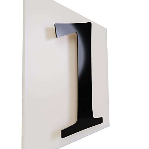 Ziffern für das Haus/Hausnummer 30cm Aluminium glänzend schwarz (1) von FLEXISTYLE