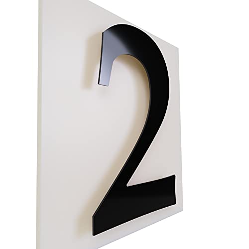 Ziffern für das Haus/Hausnummer 30cm Aluminium glänzend schwarz (2) von FLEXISTYLE