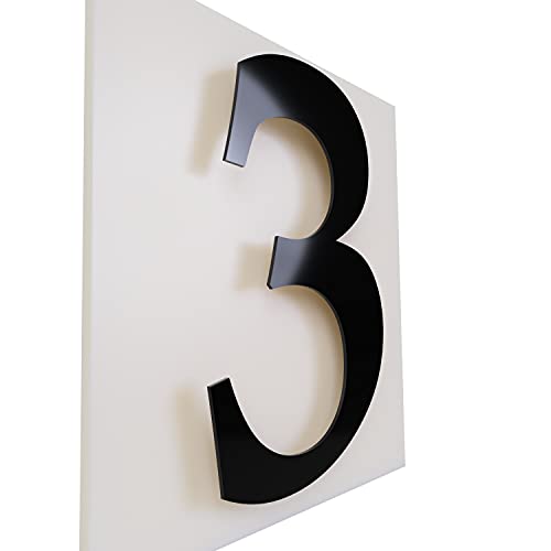 Ziffern für das Haus/Hausnummer 30cm Aluminium glänzend schwarz (3) von FLEXISTYLE