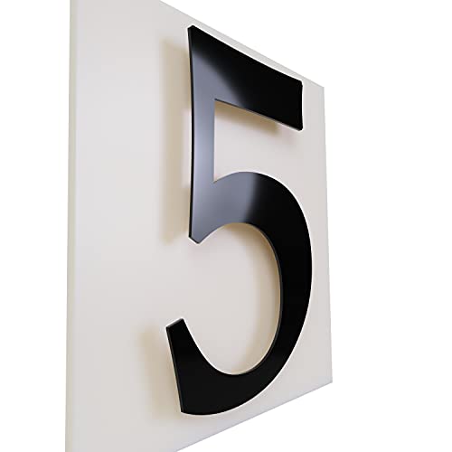 Ziffern für das Haus/Hausnummer 30cm Aluminium glänzend schwarz (5) von FLEXISTYLE