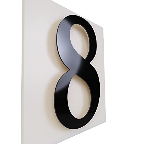 Ziffern für das Haus/Hausnummer 30cm Aluminium glänzend schwarz (8) von FLEXISTYLE
