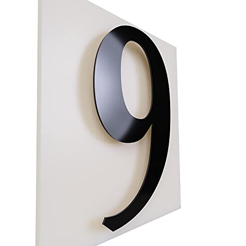 Ziffern für das Haus/Hausnummer 30cm Aluminium glänzend schwarz (9) von FLEXISTYLE