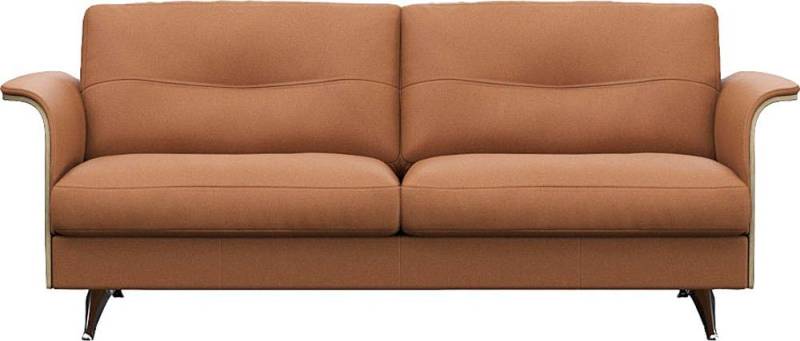 FLEXLUX 2,5-Sitzer Glow Sofa, Couch, Premium-Sitz: Kaltschaum & Federkern, Arml. geölte Eiche, Fuß Alu von FLEXLUX