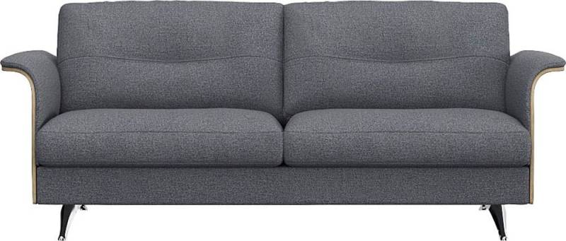FLEXLUX 2,5-Sitzer Glow Sofa, Couch, Premium-Sitz: Kaltschaum & Federkern, Arml. geölte Eiche, Fuß Alu von FLEXLUX