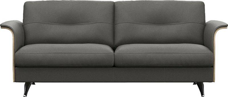 FLEXLUX 2,5-Sitzer Glow Sofa, Couch, Premium-Sitz: Kaltschaum & Federkern, Arml. geölte Eiche, Fuß Alu von FLEXLUX