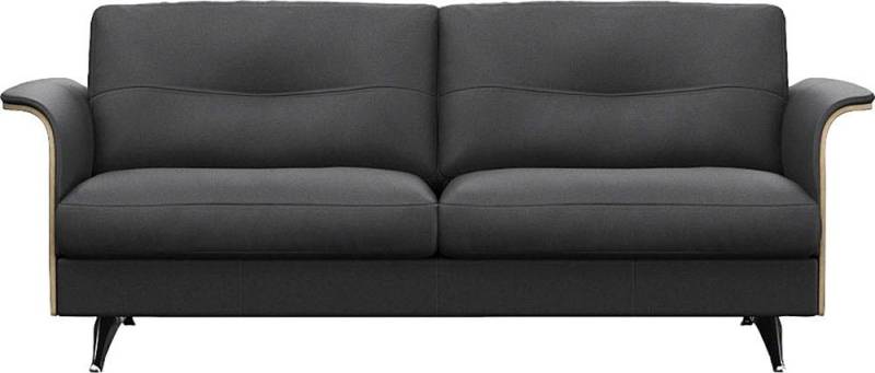 FLEXLUX 2,5-Sitzer Glow Sofa, Couch, Premium-Sitz: Kaltschaum & Federkern, Arml. geölte Eiche, Fuß Alu von FLEXLUX