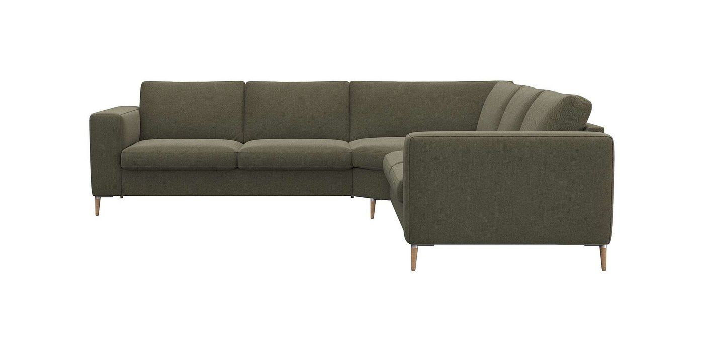 FLEXLUX Ecksofa Fiore, breite Armlehnen, Kaltschaum, Füße Alu+ Eiche von FLEXLUX