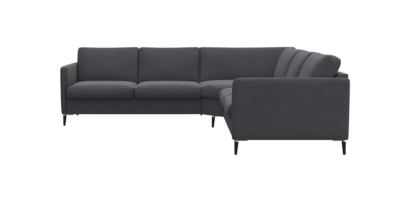 FLEXLUX Ecksofa Fiore, breite Armlehnen, Kaltschaum, Füße Alu+schwarz von FLEXLUX