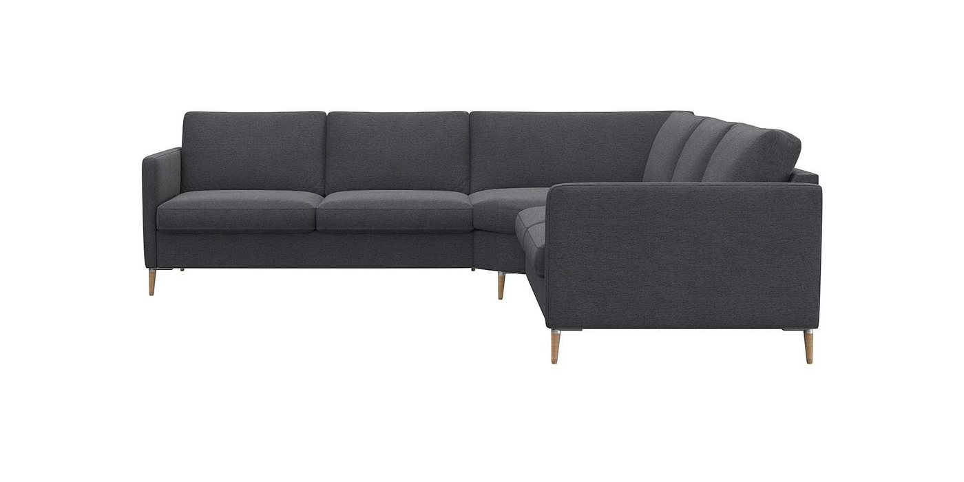 FLEXLUX Ecksofa Fiore, schmale Armlehnen, Kaltschaum, Füße Alu+ Eiche von FLEXLUX