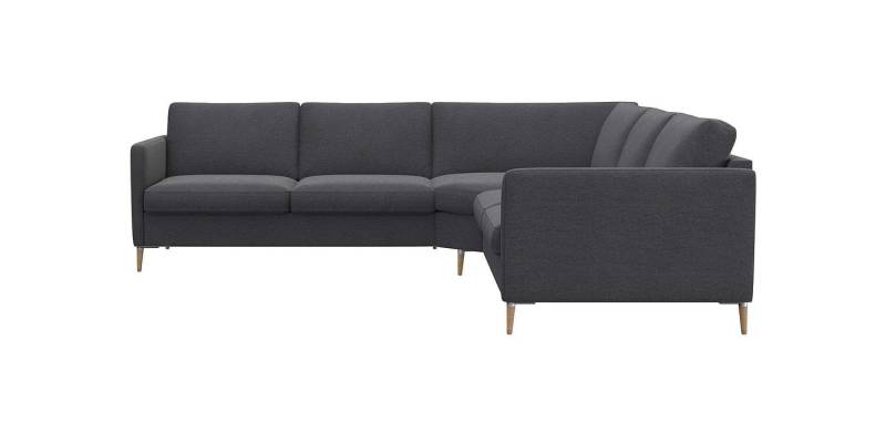 FLEXLUX Ecksofa Fiore, gleichschenklig, bequem durch hochwertigem Sitzaufbau, schmale Armlehnen, Kaltschaum, Füße Alu+ Eiche von FLEXLUX
