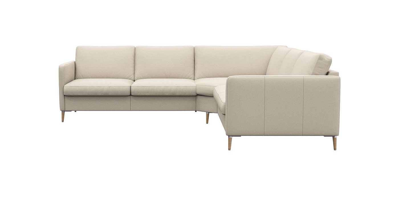 FLEXLUX Ecksofa Fiore, schmale Armlehnen, Kaltschaum, Füße Alu+ Eiche von FLEXLUX