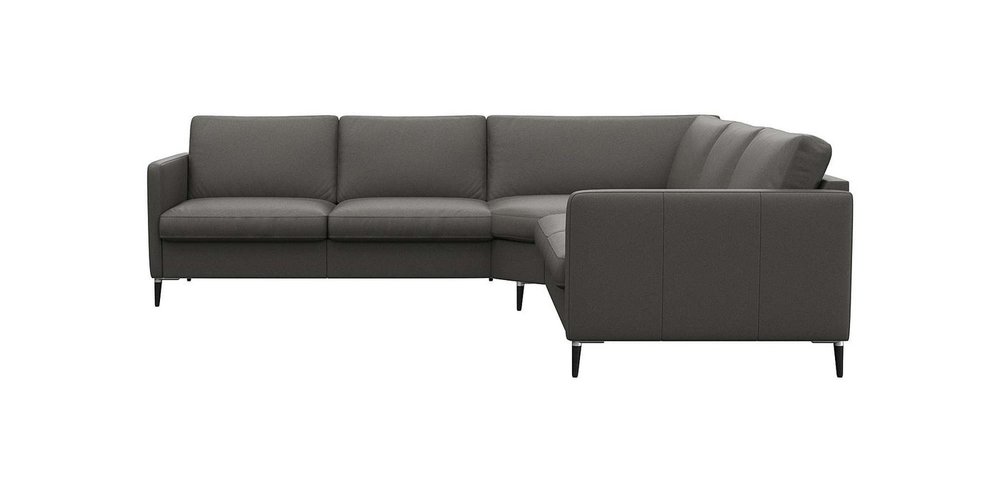 FLEXLUX Ecksofa Fiore, schmale Armlehnen, Kaltschaum, Füße Alu+schwarz von FLEXLUX