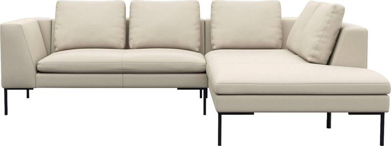 FLEXLUX Ecksofa Loano, superbequemer Sitzkomfort durch Kaltschaum im Sitz, L-Form, modernes Sofa, frei im Raum stellbar, lose Kissen, hoher Fuß von FLEXLUX
