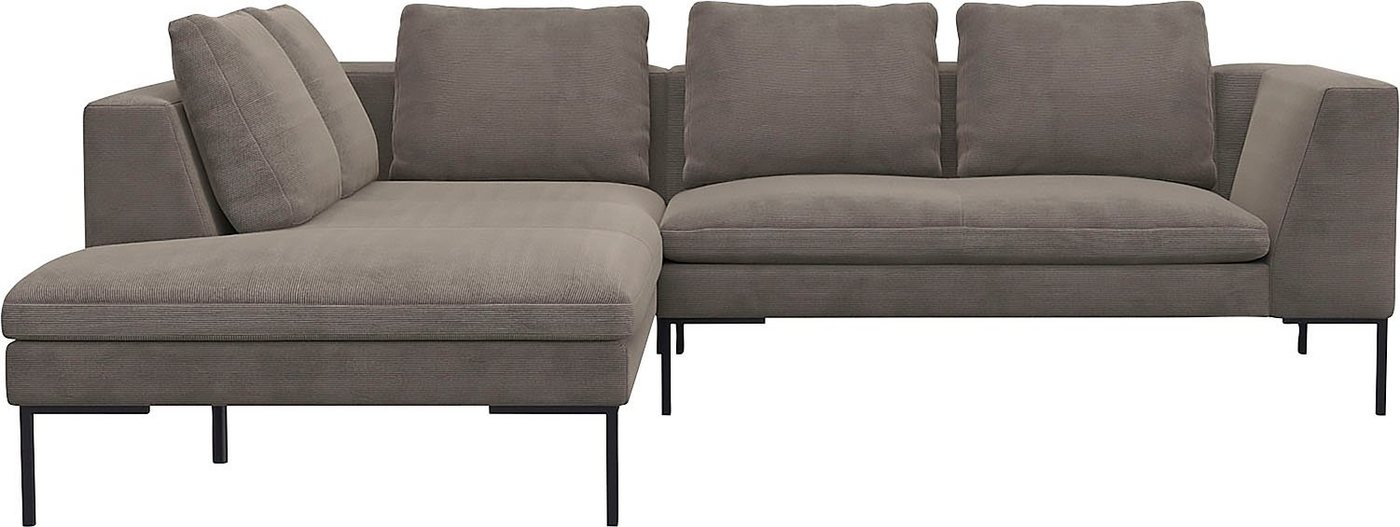 FLEXLUX Ecksofa Loano, modernes Sofa, frei im Raum stellbar, lose Kissen, Kaltschaum im Sitz von FLEXLUX