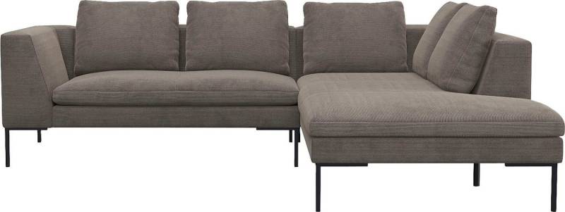 FLEXLUX Ecksofa Loano, superbequemer Sitzkomfort durch Kaltschaum im Sitz, L-Form, modernes Sofa, frei im Raum stellbar, lose Kissen, hoher Fuß von FLEXLUX