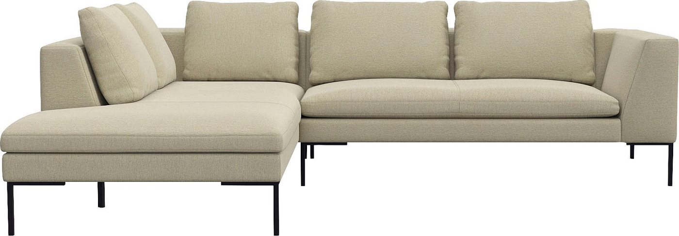 FLEXLUX Ecksofa Loano, modernes Sofa, frei im Raum stellbar, lose Kissen, Kaltschaum im Sitz von FLEXLUX