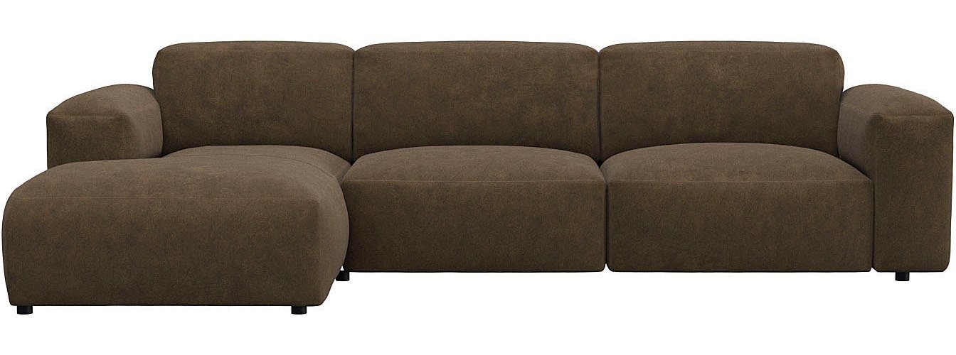 FLEXLUX Ecksofa Lucera Chaislongue + 2,5 Sitzer, modern & anschmiegsam, Kaltschaum, Stahl-Wellenunterfederung von FLEXLUX